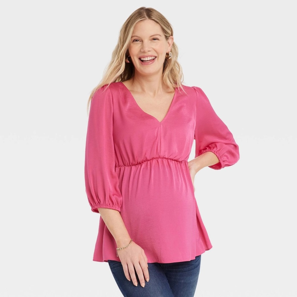 Women's Pink Maternity Top